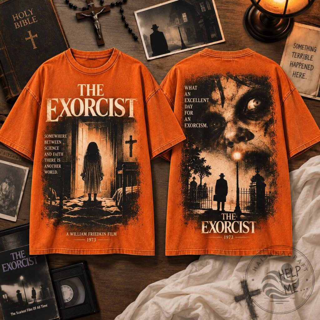 The Exorcist 1973 Horror Movie Vintage Poster Art T-Shirt