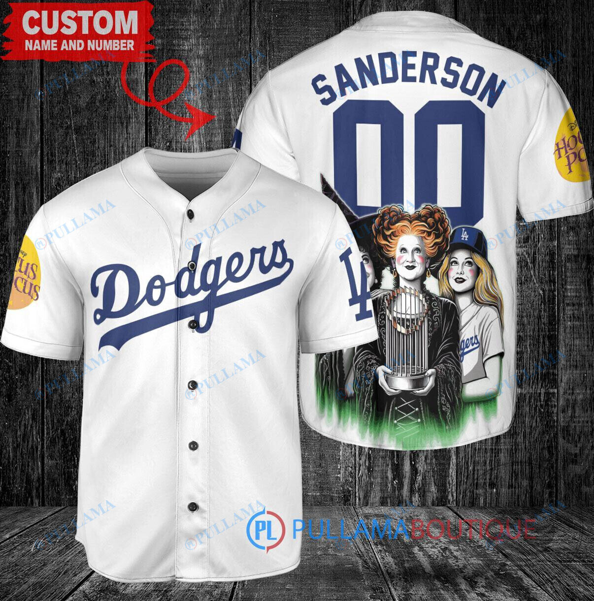 Halloween Sanderson Sisters Los Angeles Dodgers Baseball Jersey