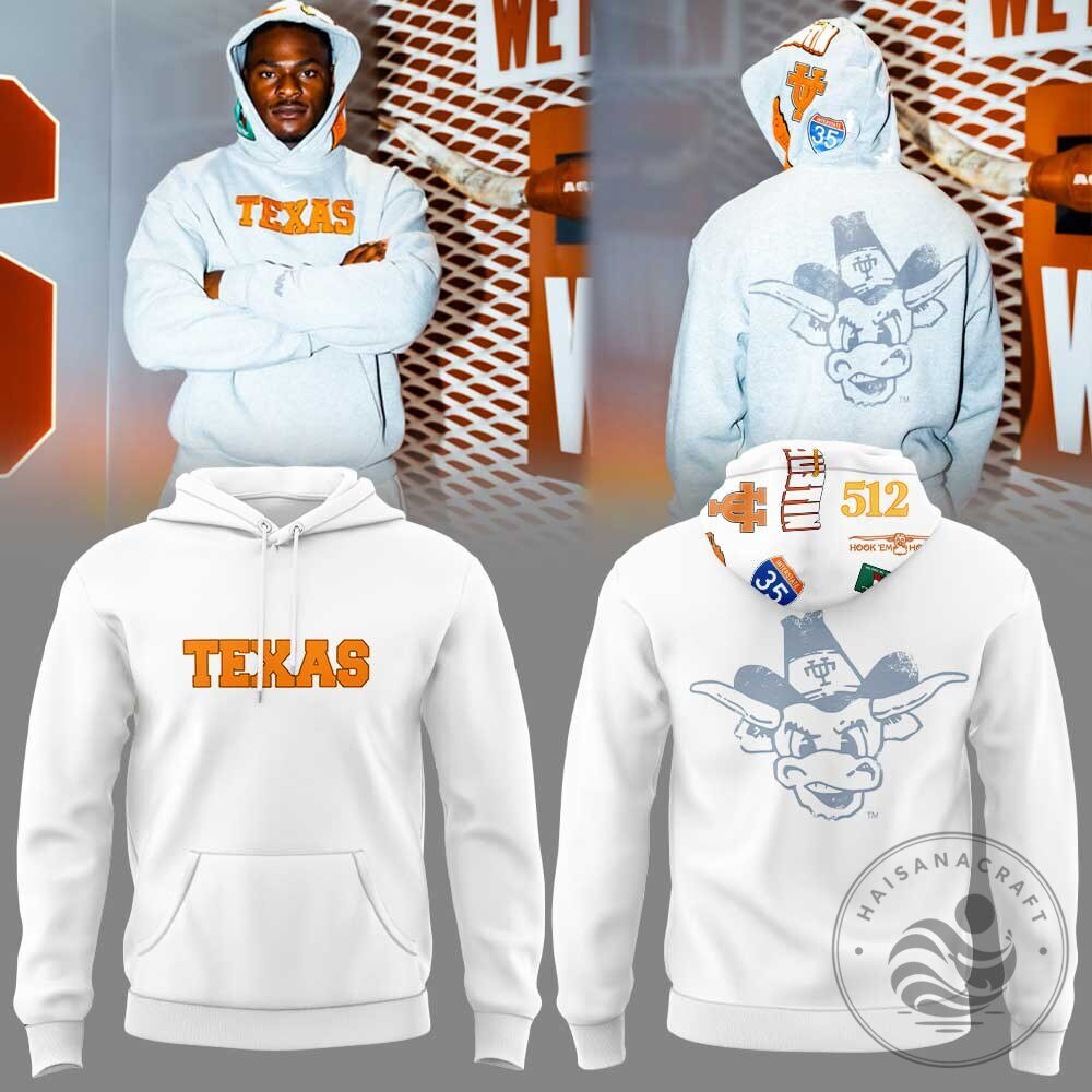 Texas Longhorns NCAA College Football Team Mascot Hook Em Horns Hoodie