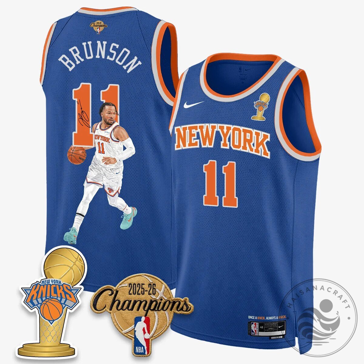 Jalen Brunson New York Knicks Basketball White Champions Jersey 10 Jalen Brunson New York Knicks Basketball White Champions Jersey