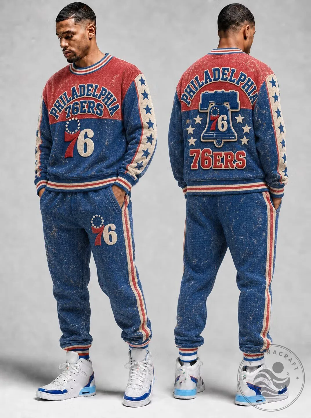 Vintage Crewneck Sweatshirt and Jogger Pants Set for Philadelphia