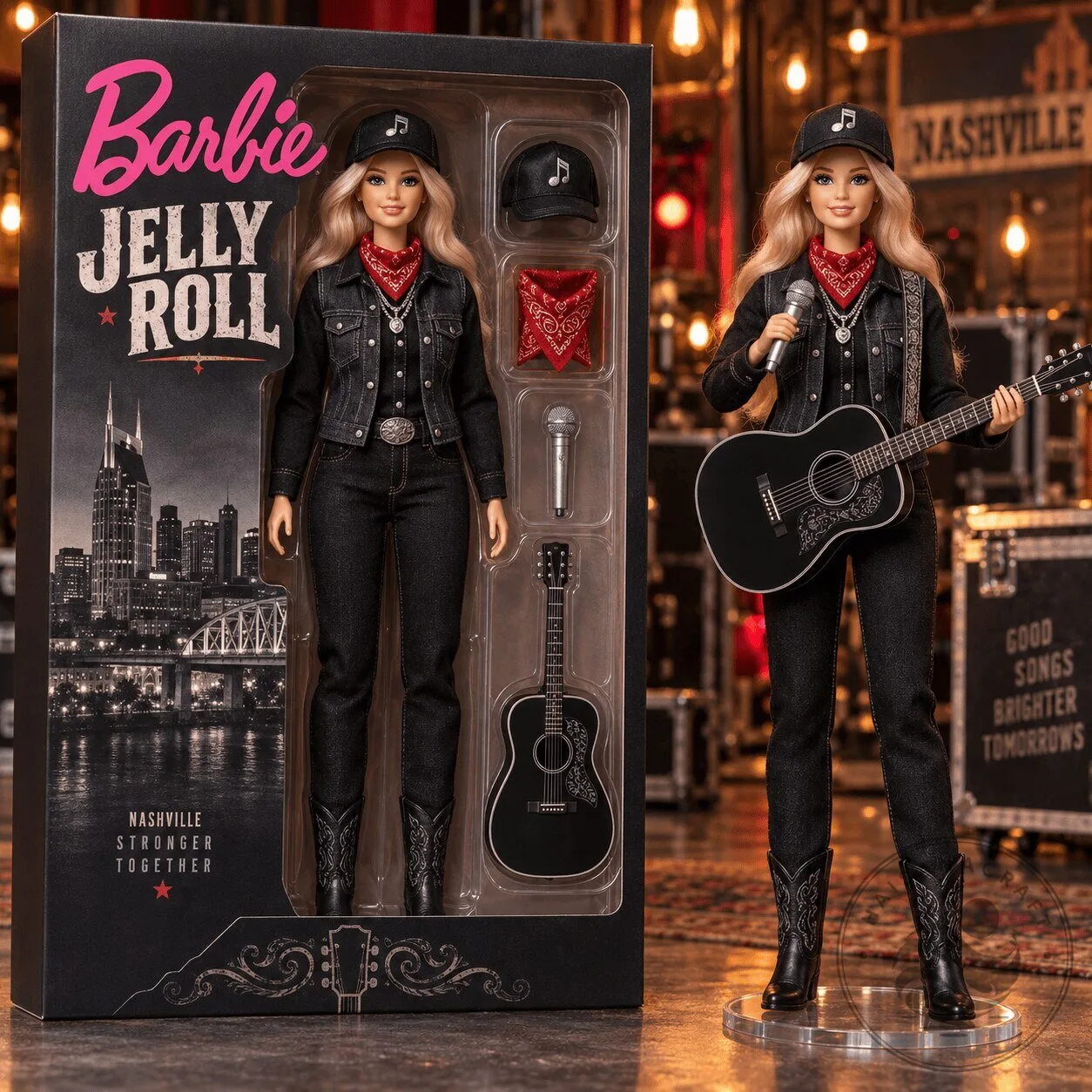 Barbie Jelly Roll Nashville Stronger Together Commemorative Doll Figure