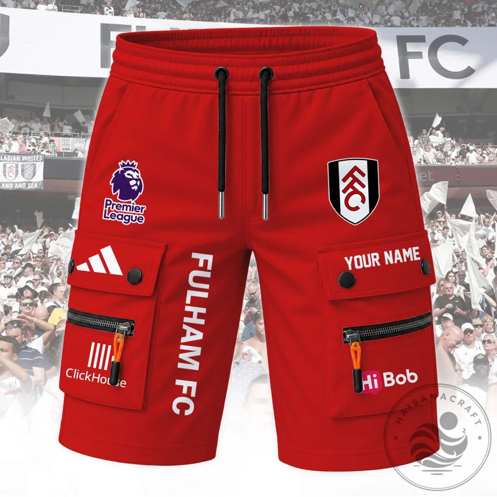 Fulham Football Club Premier League Red Cargo Shorts Fulham Football Club Premier League Red Cargo Shorts