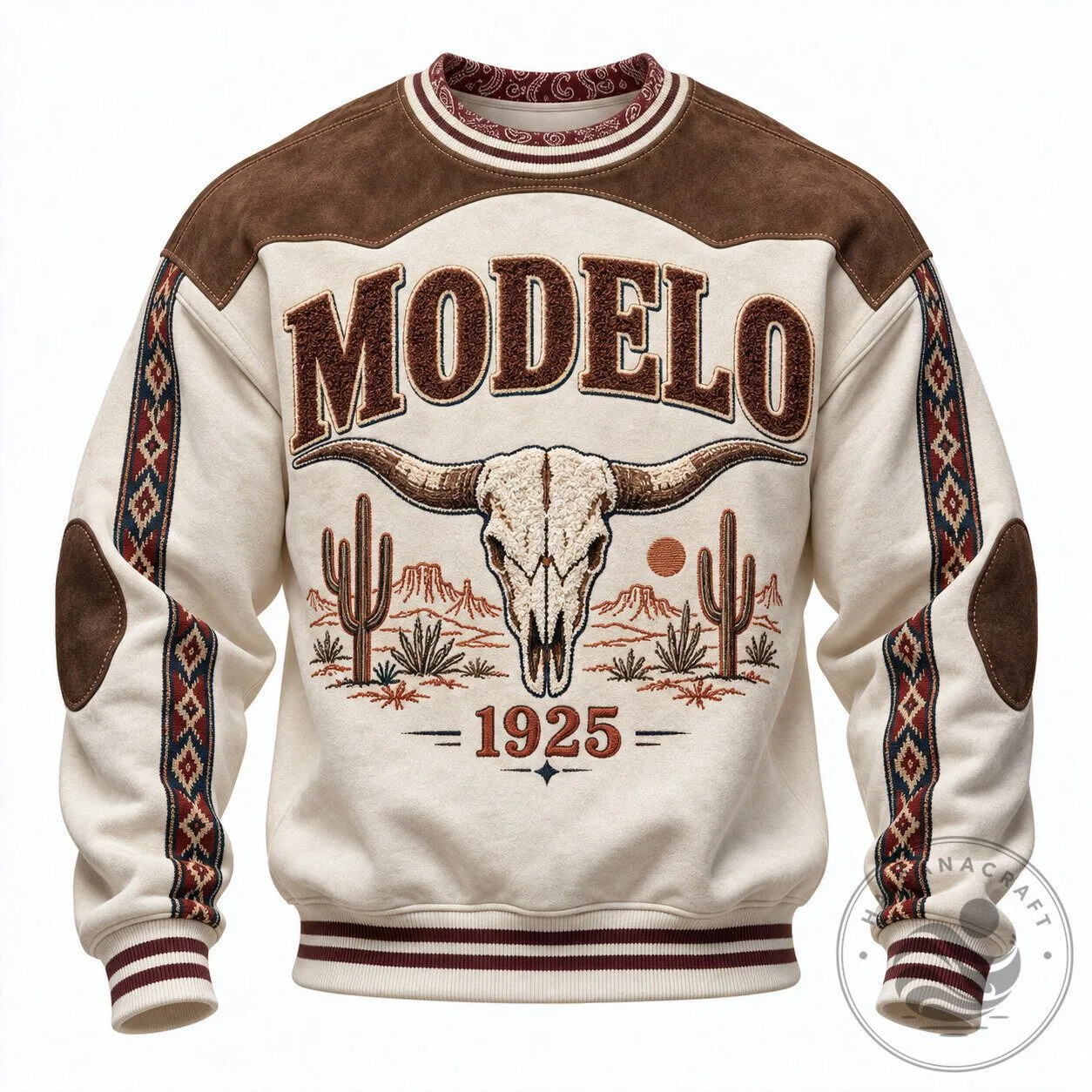 Modelo 1925 Western Cowboy Style Long Sleeve Crewneck Sweatshirt