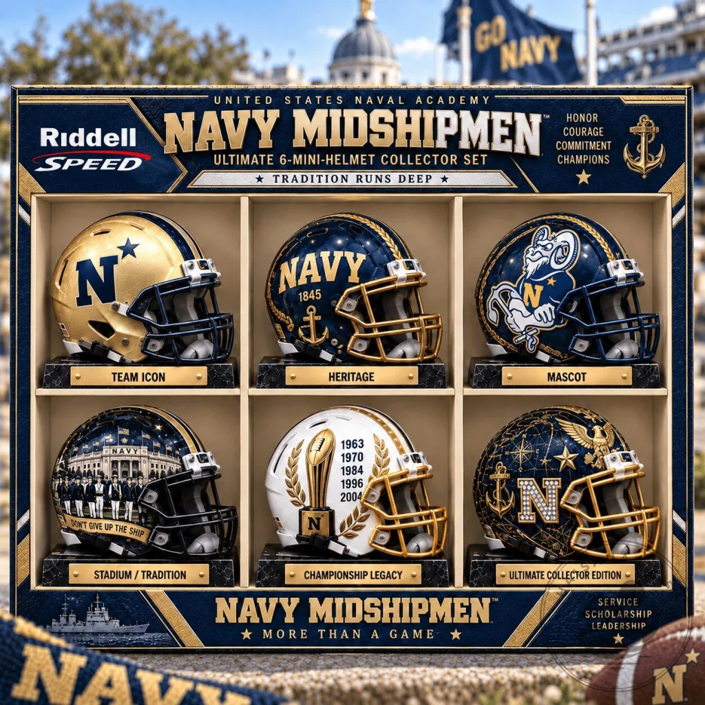 United States Naval Academy Navy Midshipmen Mini Football Helmet Collection United States Naval Academy Navy Midshipmen Mini Football Helmet Collection