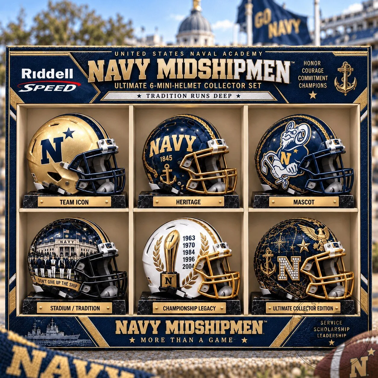 United States Naval Academy Navy Midshipmen Mini Football Helmet Collection