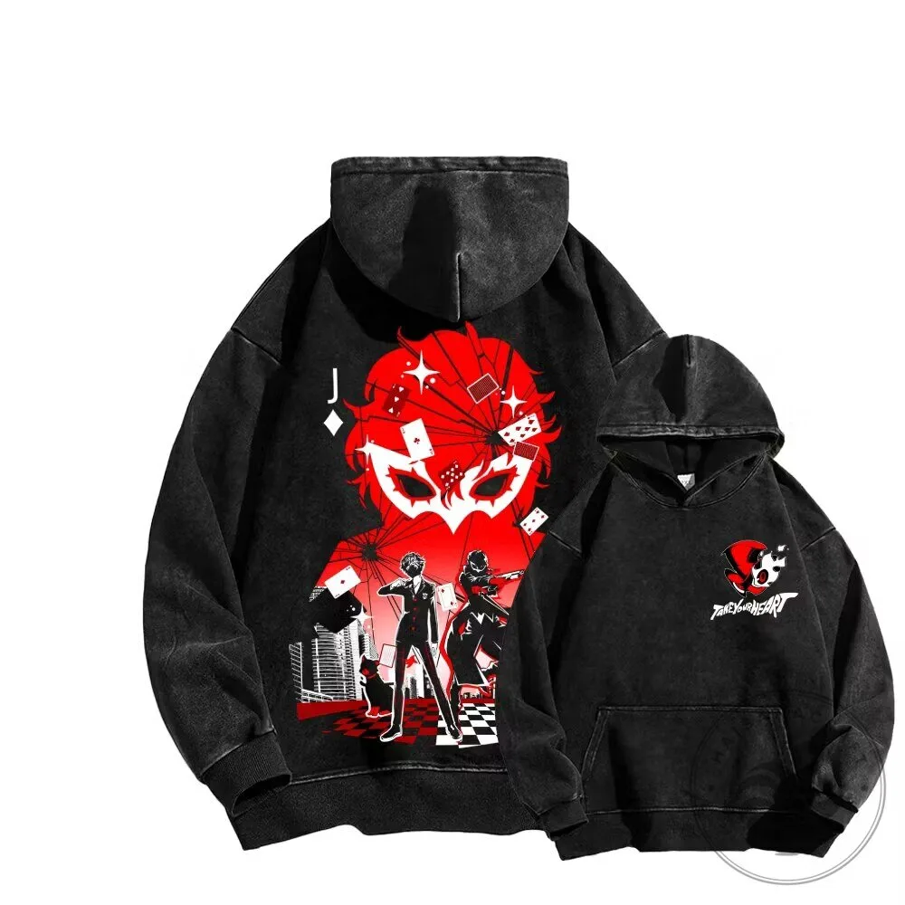 Persona 5 Royal Take Your Heart Unisex Washed Hoodie