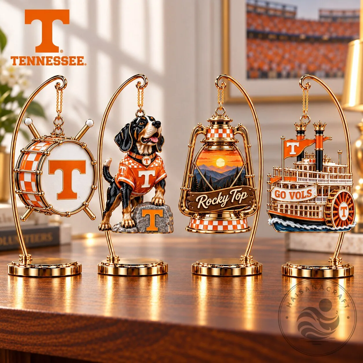 Tennessee Volunteers Football Team Hanging Christmas Tree Ornament Set
