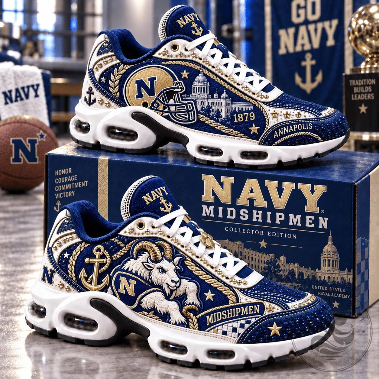 United States Naval Academy Midshipmen Air Max Style Shoes