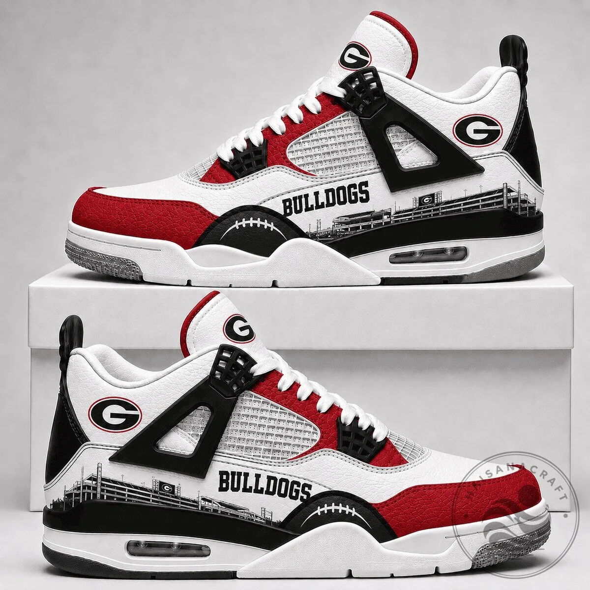 Georgia Bulldogs Football Team Personalized Air Jordan 4 Style Shoes