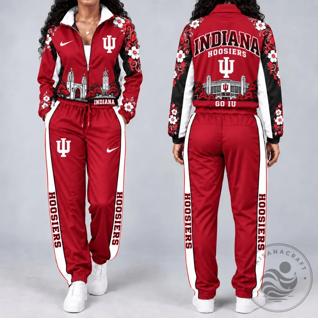 Indiana Hoosiers NCAA Stadium Heritage Windbreaker Tracksuit Set Indiana Hoosiers NCAA Stadium Heritage Windbreaker Tracksuit Set