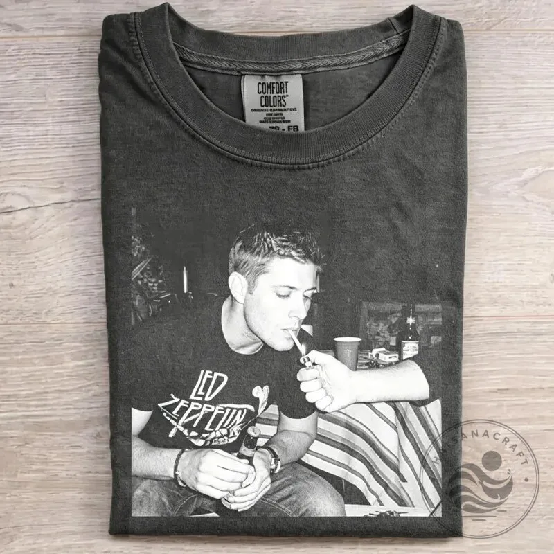 Jensen Ackles Smoking Led Zeppelin T-Shirt