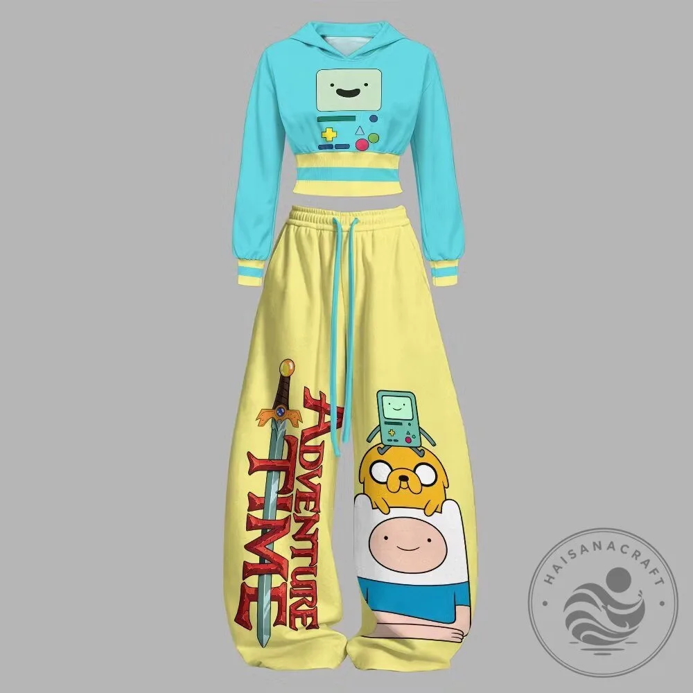 Adventure Time Finn Jake BMO Cartoon Network Characters Sweatshirt and Pants Set