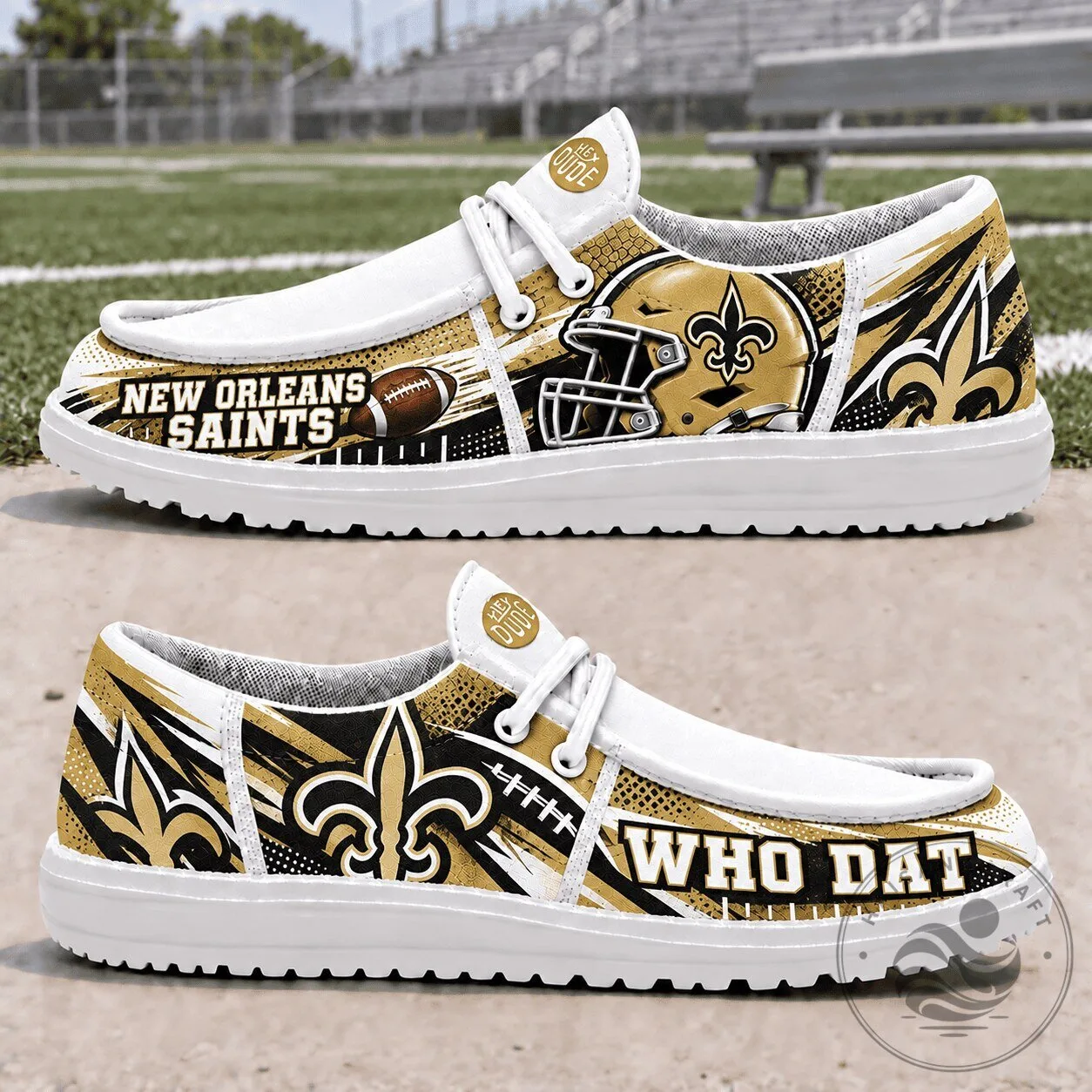 New Orleans Saints Football Team Helmet Slip-On Loafers Shoes