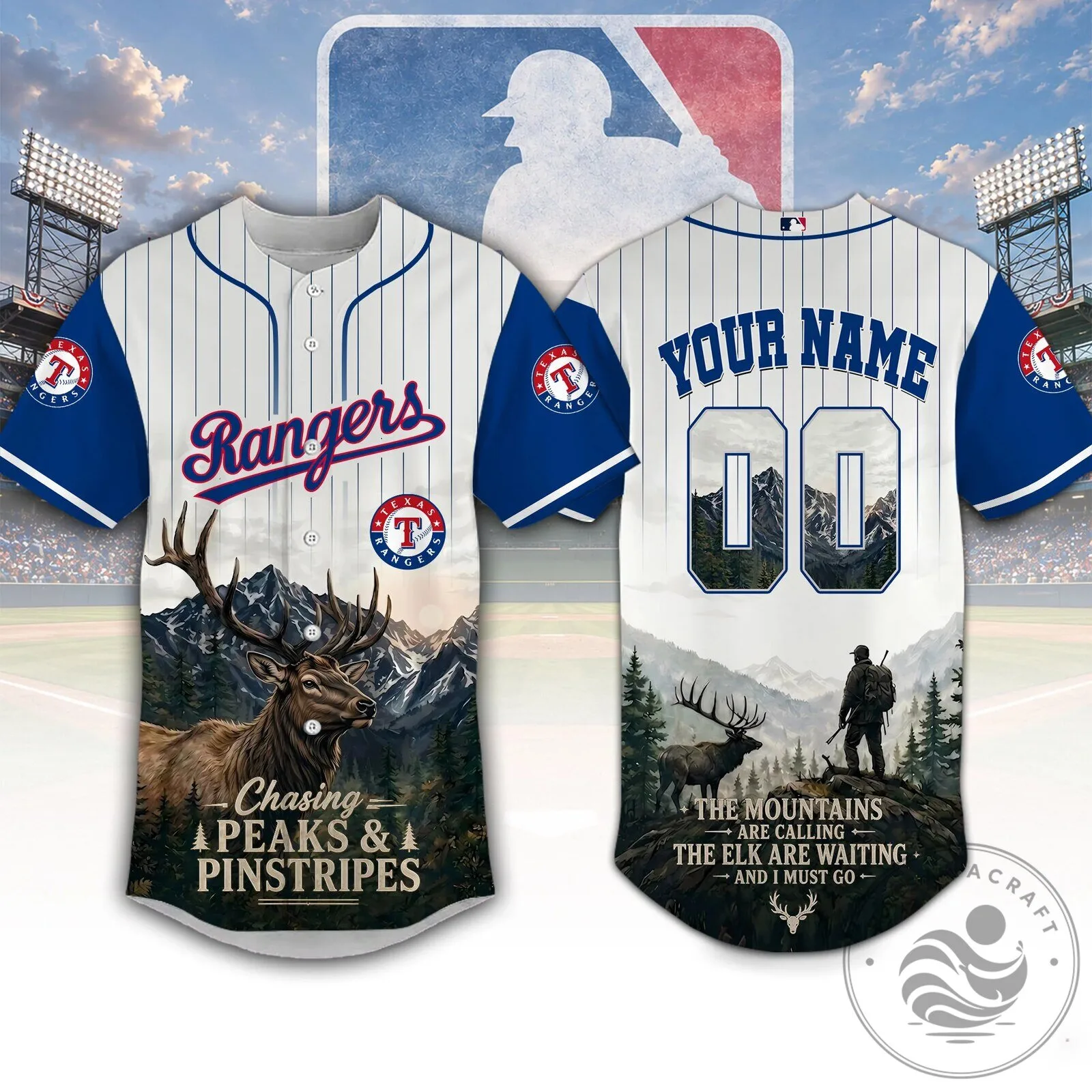 Texas Rangers Baseball Hunting Personalized Jersey