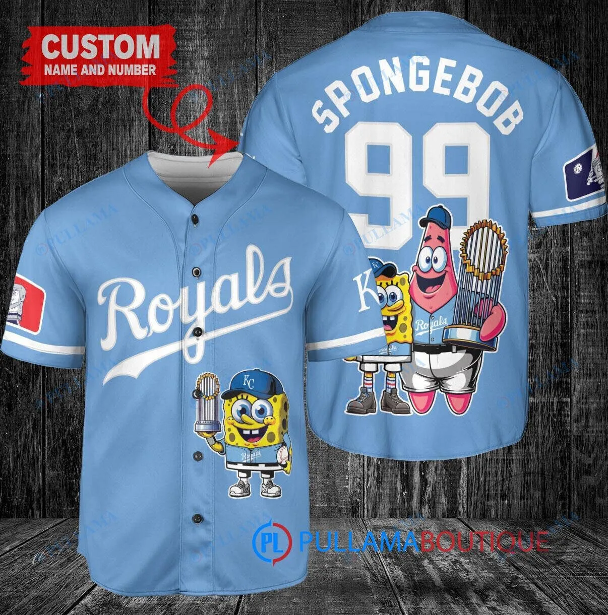 Kansas City Royals Baseball Spongebob Squarepants World Series Champions Jersey