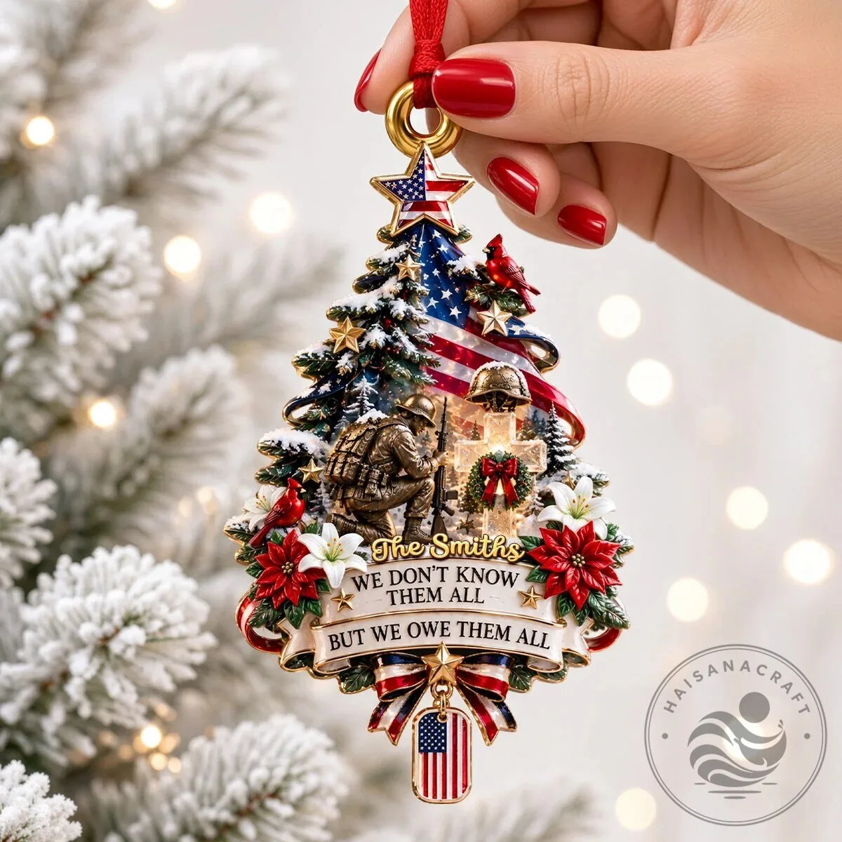 Personalized We Don't Know Them All But We Owe Them All Christmas Ornament 8 Personalized We Don