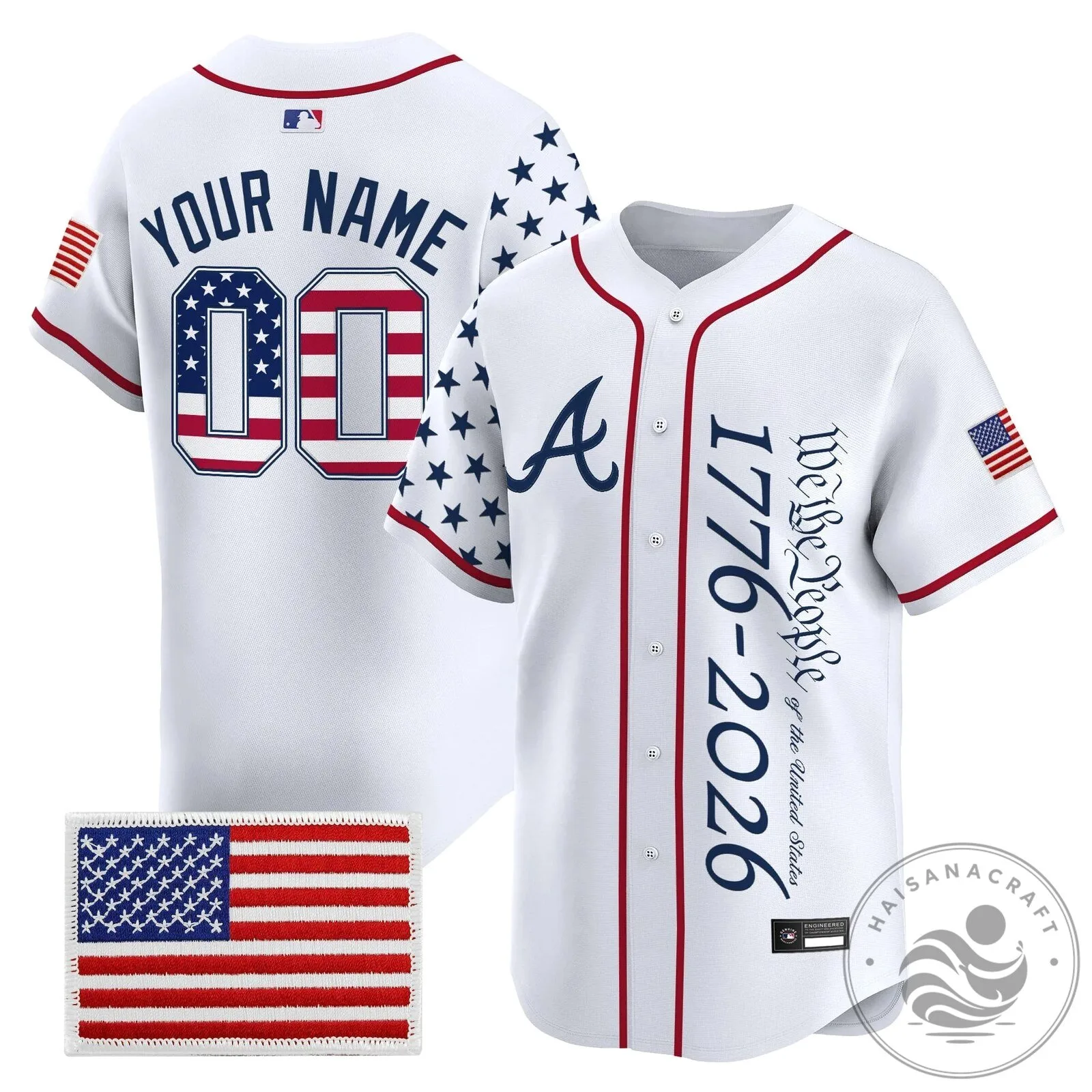 Atlanta Braves America 250 Edition We The People 1776-2026 Baseball Jersey 9 Atlanta Braves America 250 Edition We The People 1776-2026 Baseball Jersey
