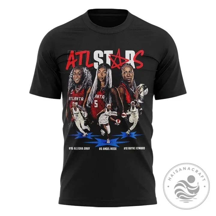 Black Graphic T-Shirt featuring Atlanta Dream WNBA All-Stars 8 Black Graphic T-Shirt featuring Atlanta Dream WNBA All-Stars