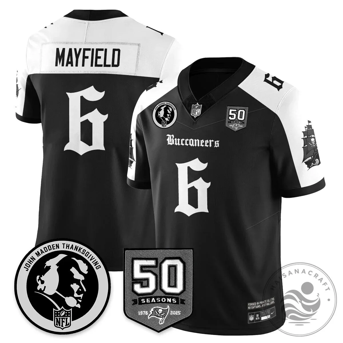 John Madden Tampa Bay Buccaneers Mayfield 6 Football Jersey