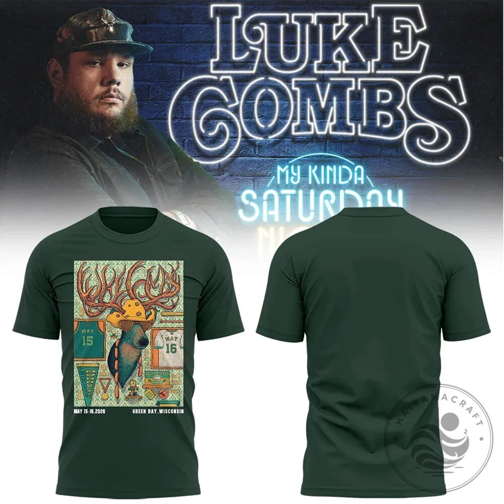 My Kinda Saturday Night Concert T-Shirt featuring Luke Combs at Lambeau Field