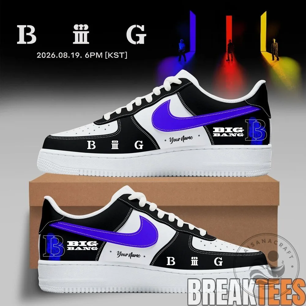 Big Bang 20th Anniversary Custom Name Black and White Sneakers