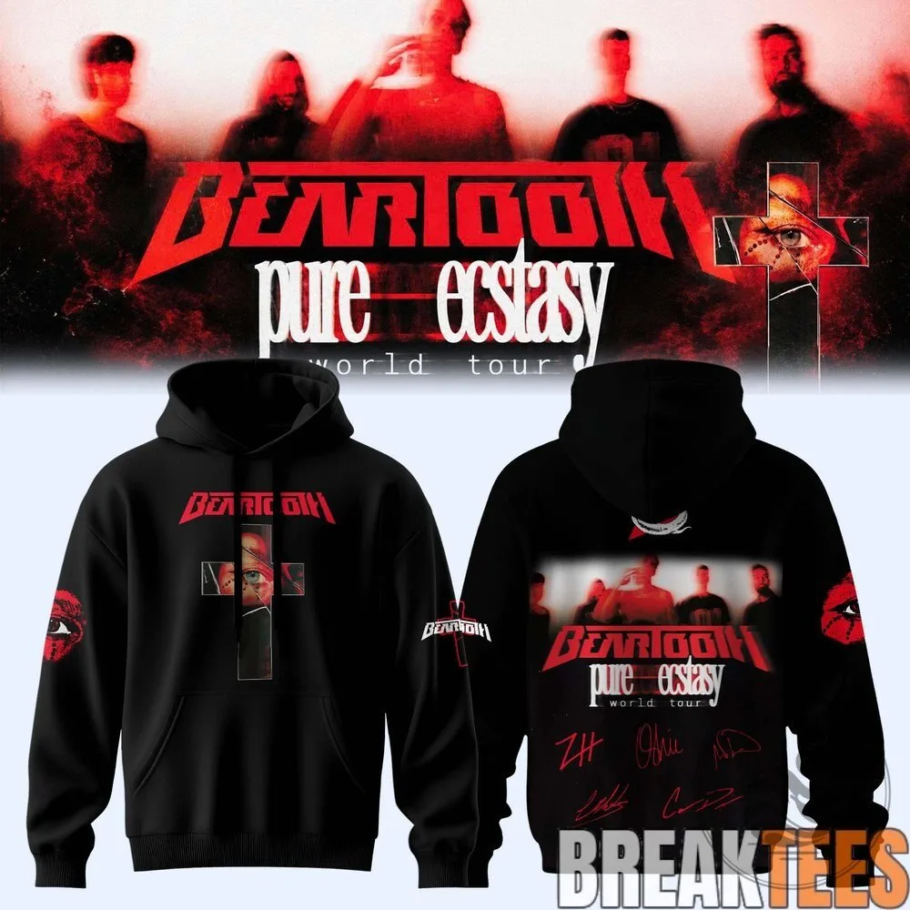Beartooth Pure Ecstasy World Tour Black Concert Hoodie