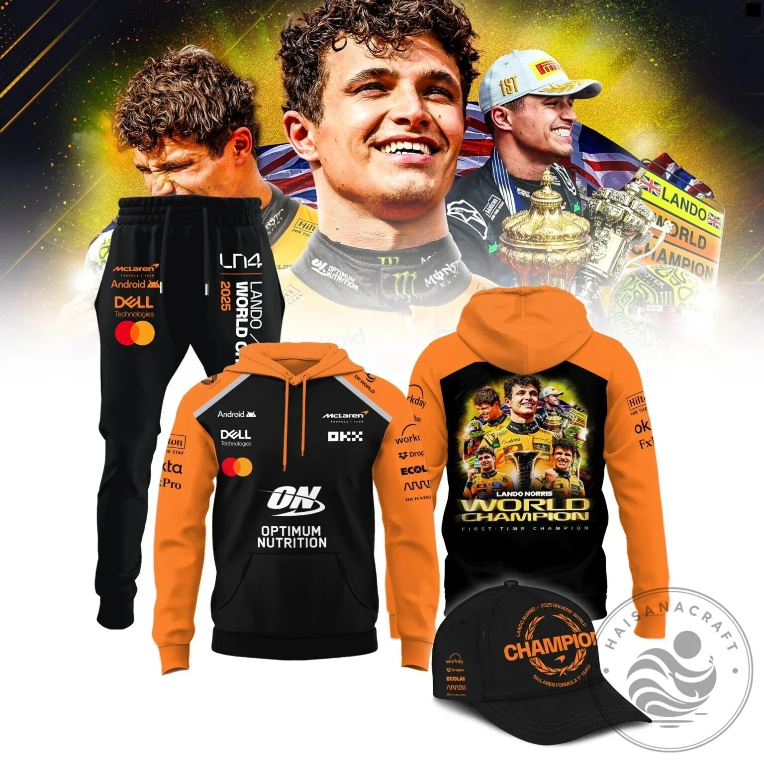 Lando Norris 2025 World Champion McLaren Formula One Racing Hoodie