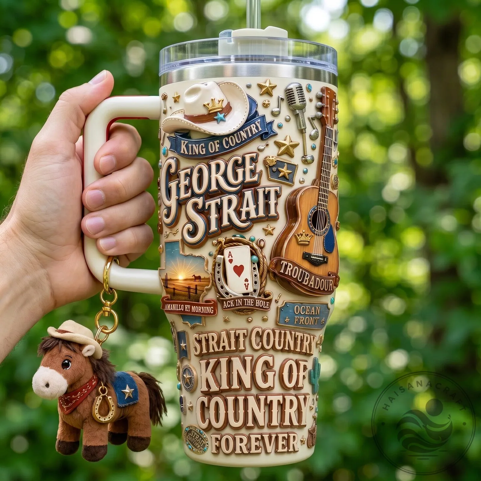 George Strait King of Country Music Tumbler with Handle 8 George Strait King of Country Music Tumbler with Handle