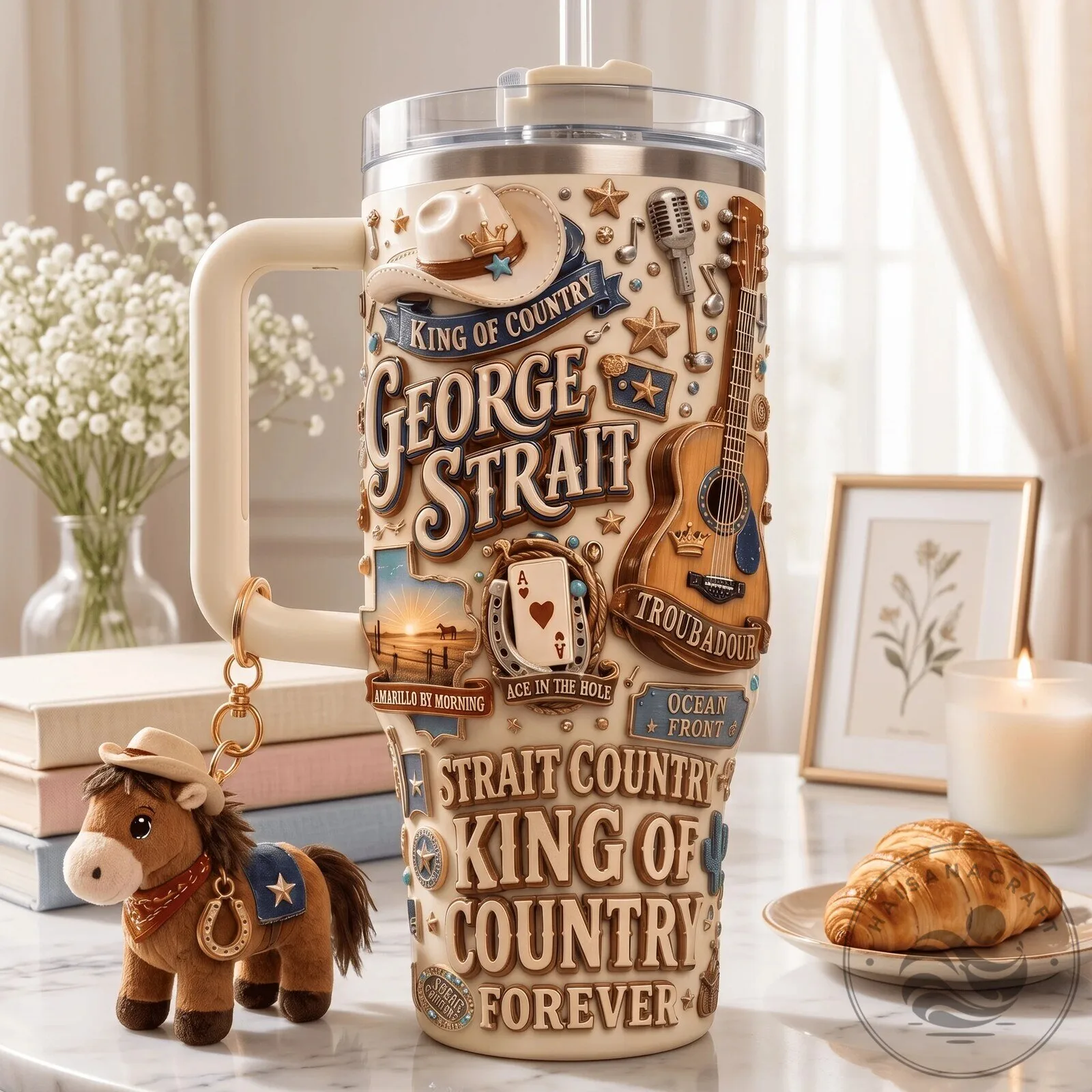 George Strait King of Country Music Tumbler with Handle 9 George Strait King of Country Music Tumbler with Handle