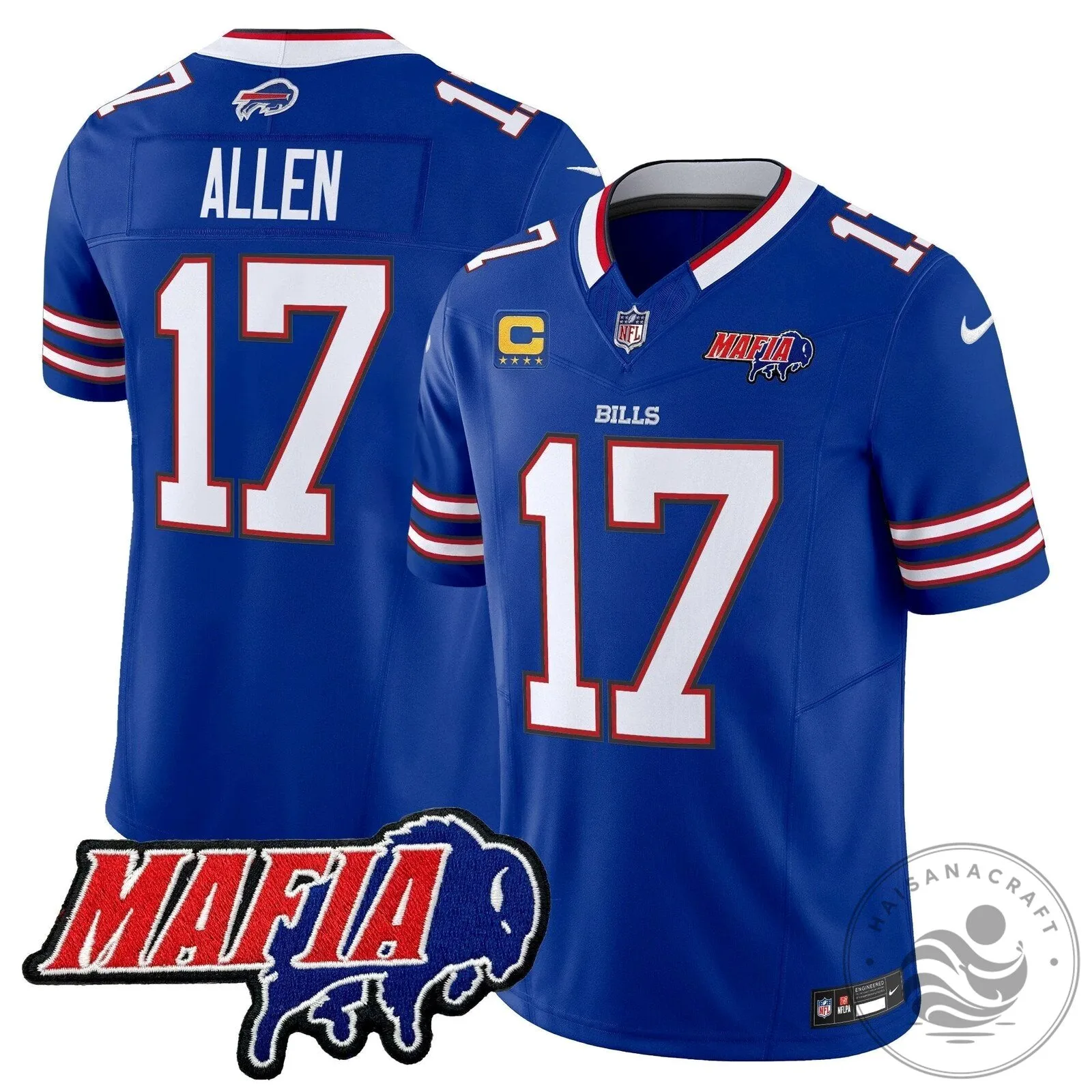 Royal Blue Football Jersey for Josh Allen – Buffalo Bills Mafia Edition