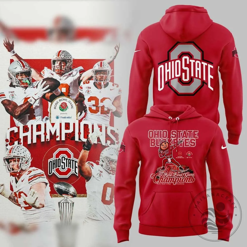 Ohio State Football 2025 Rose Bowl Champions Hoodie