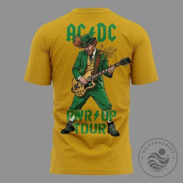 Notre Dame Football AC/DC Power Up Tour 2026 Gold T-Shirt 9 Notre Dame Football AC/DC Power Up Tour 2026 Gold T-Shirt