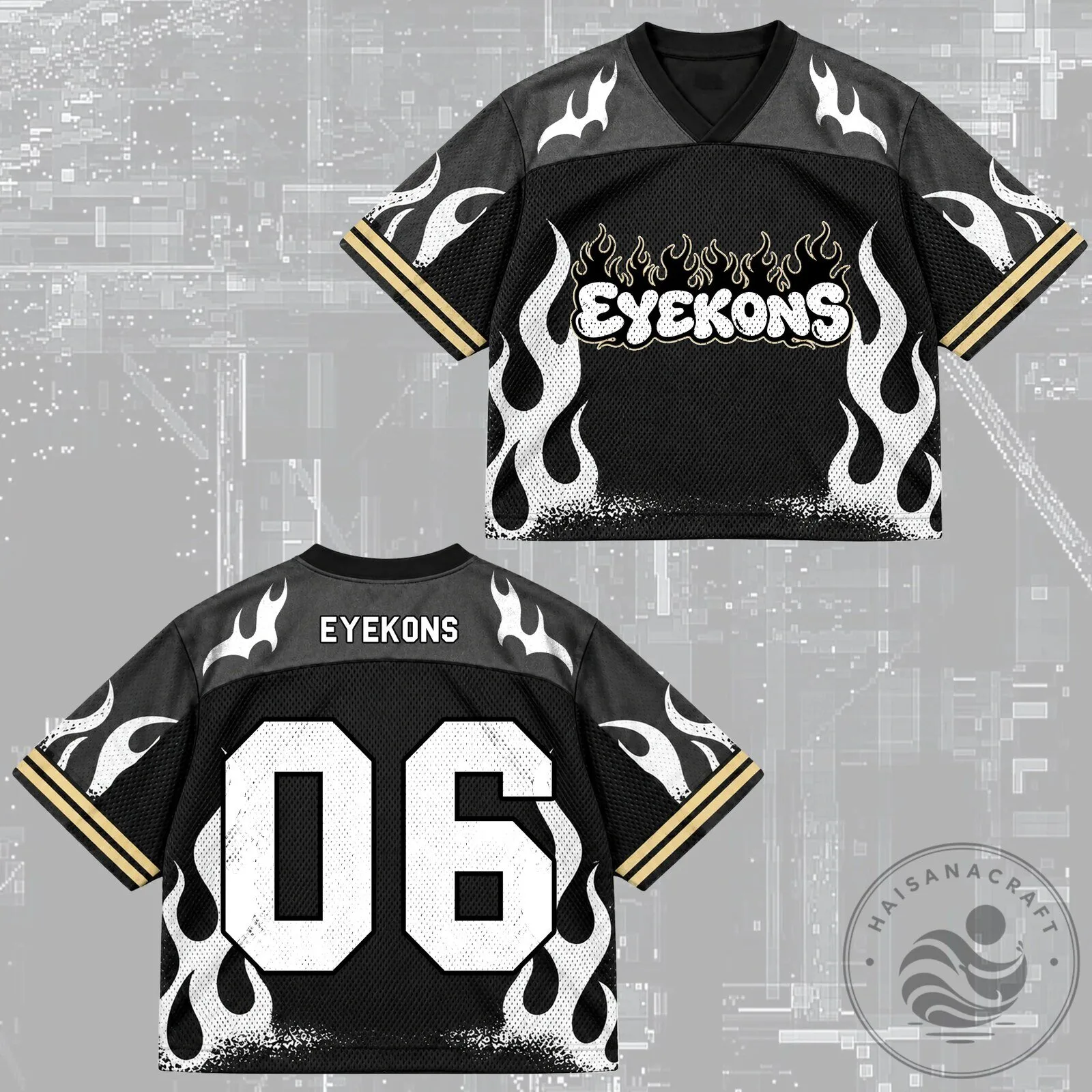 Dramatic Animal Eyekons Club All Members Heavy Metal Mixed Mesh Football Jersey