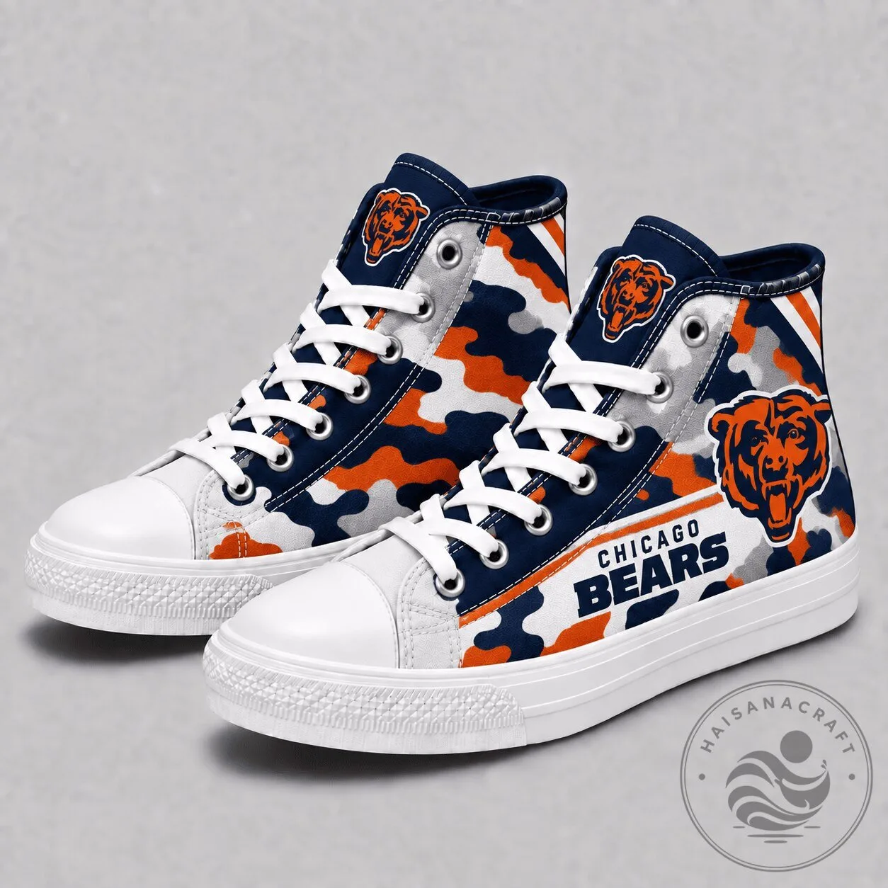 Chicago Bears NFL Camouflage High Top Canvas Sneakers