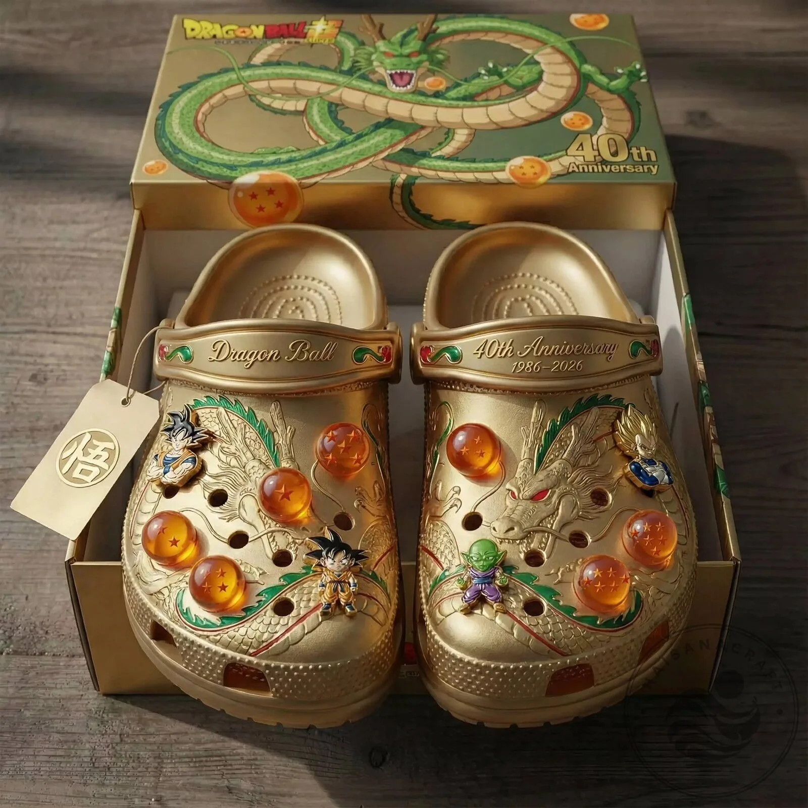 Dragon Ball Z 40th Anniversary Golden Clogs Shoes