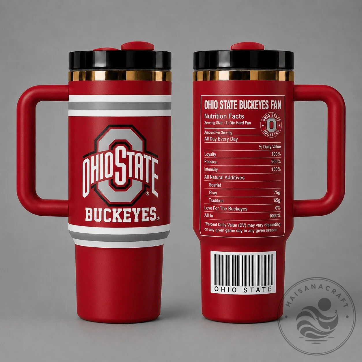 Ohio State Buckeyes Football Team Nutrition Facts Stainless Steel Tumbler