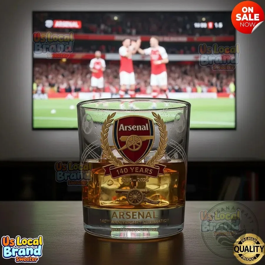 Arsenal Football Club 140th Anniversary 1886-2026 Commemorative Drinking Glass