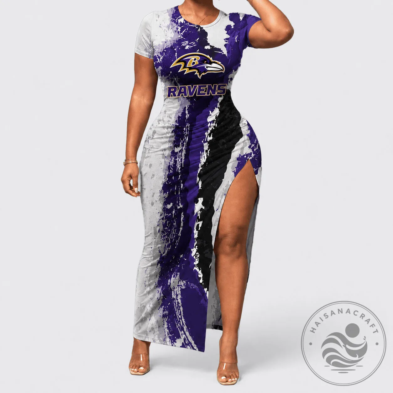 Baltimore Ravens NFL Football Paint Splash Women's Bodycon Dress