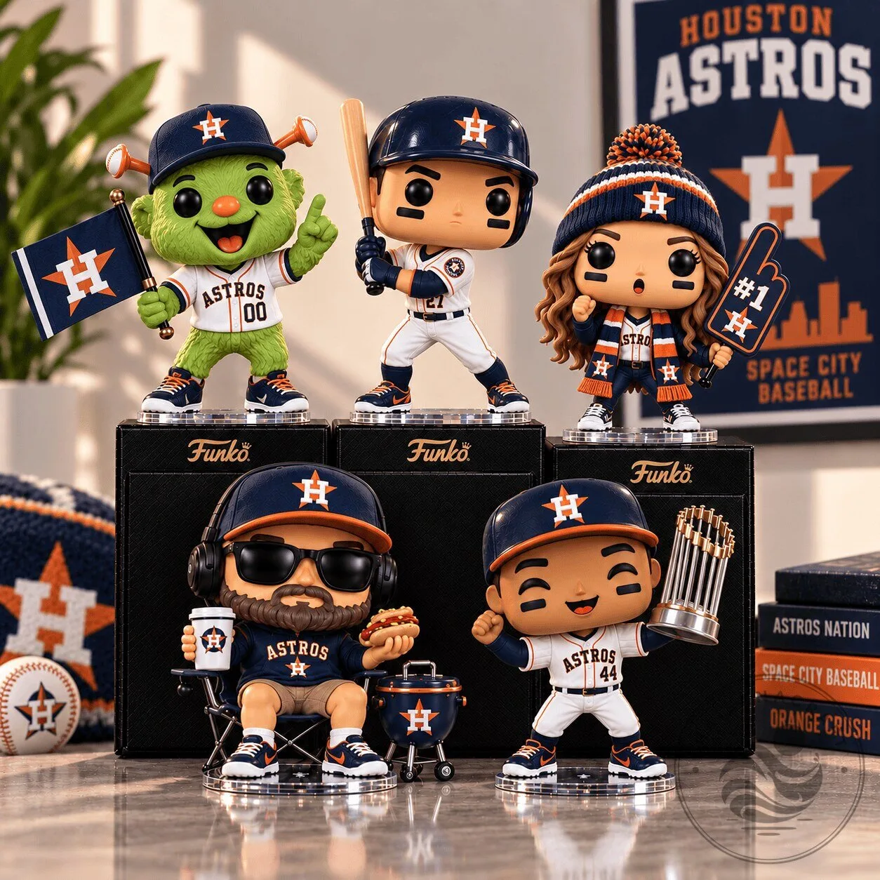 Houston Astros Baseball Team Funko Pop Vinyl Figurine Collectible Set