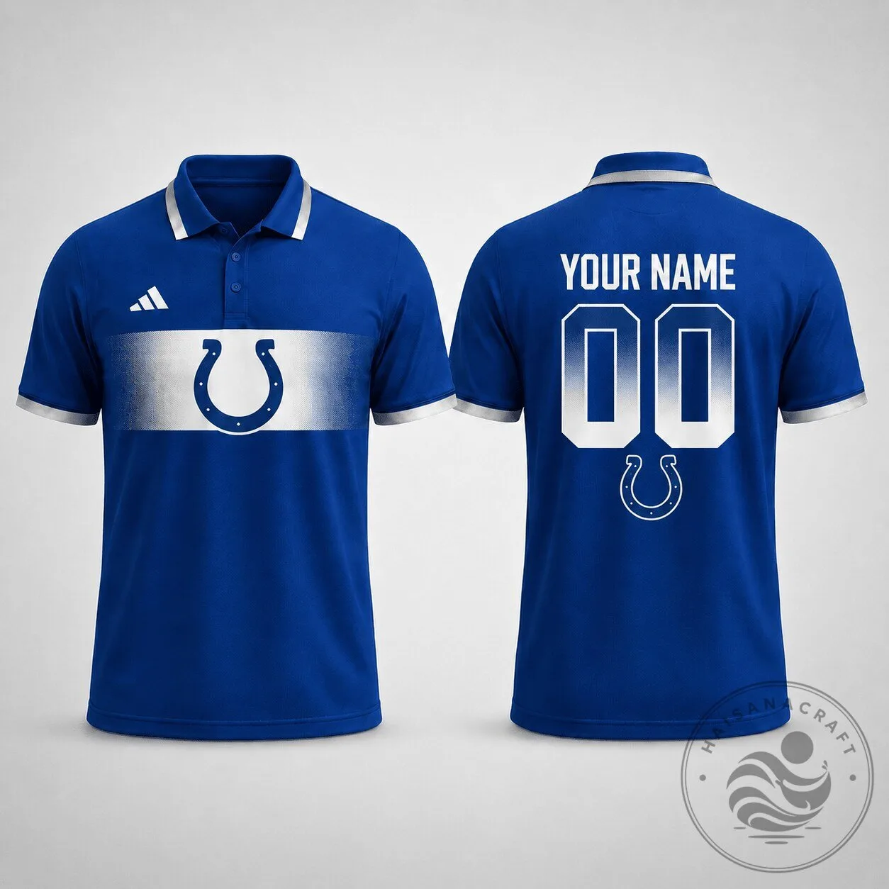 Indianapolis Colts Personalized Royal Blue Football Polo Shirt