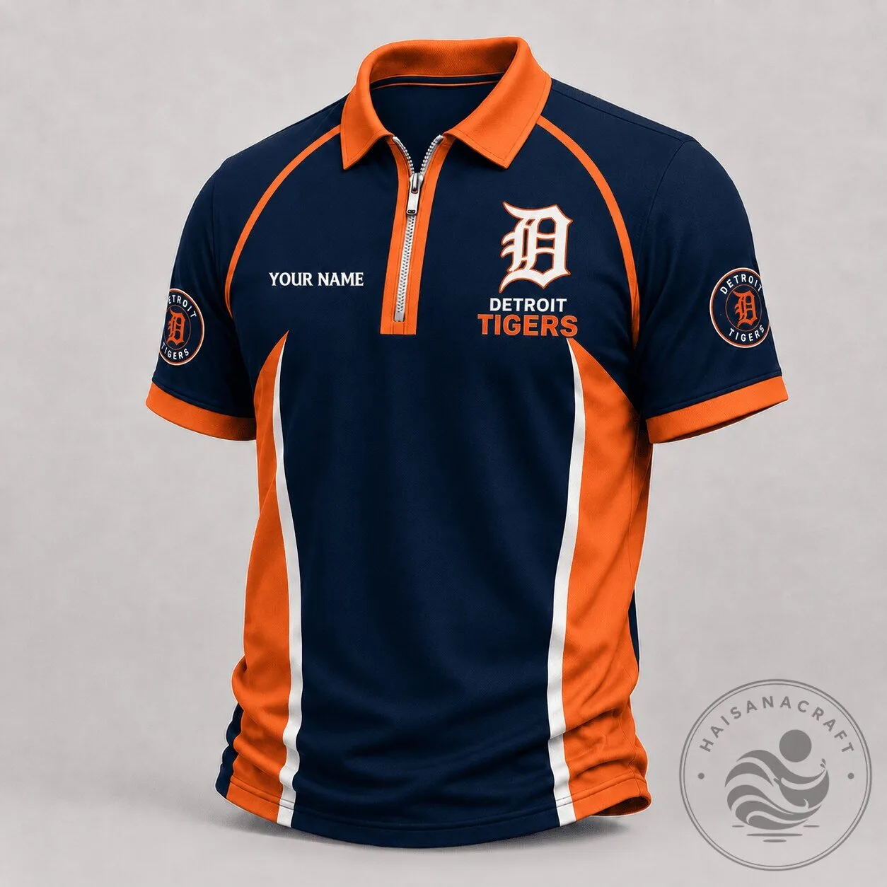 Detroit Tigers Polo Shirt Custom Name MLB Baseball Fan Apparel