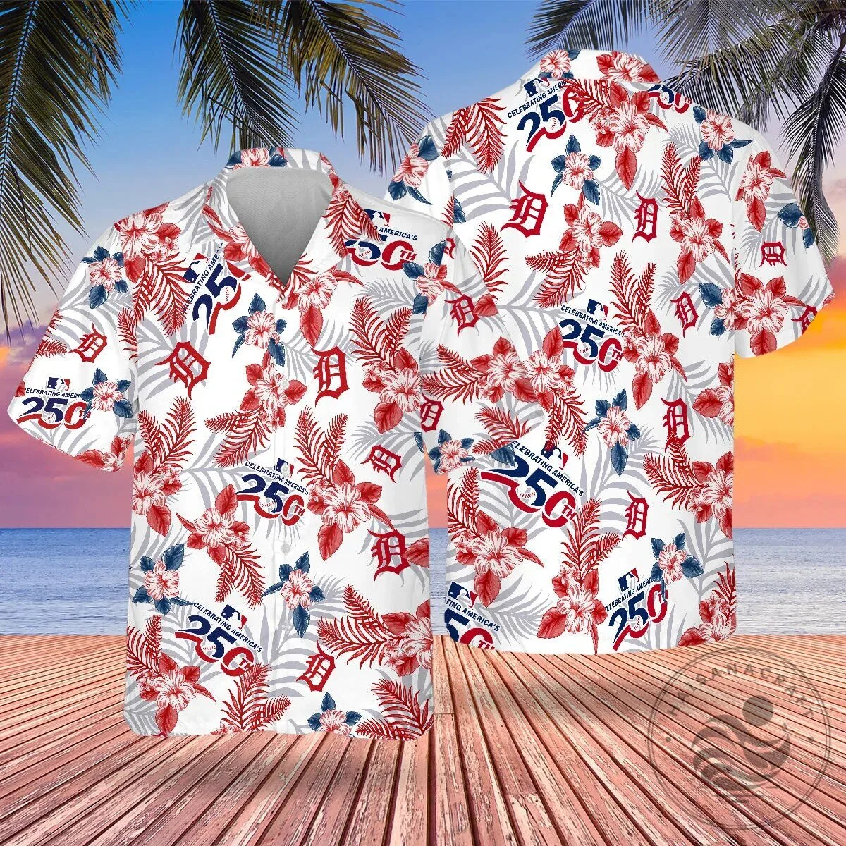 Detroit Tigers Hawaiian Shirt Celebrating America's 250th Anniversary