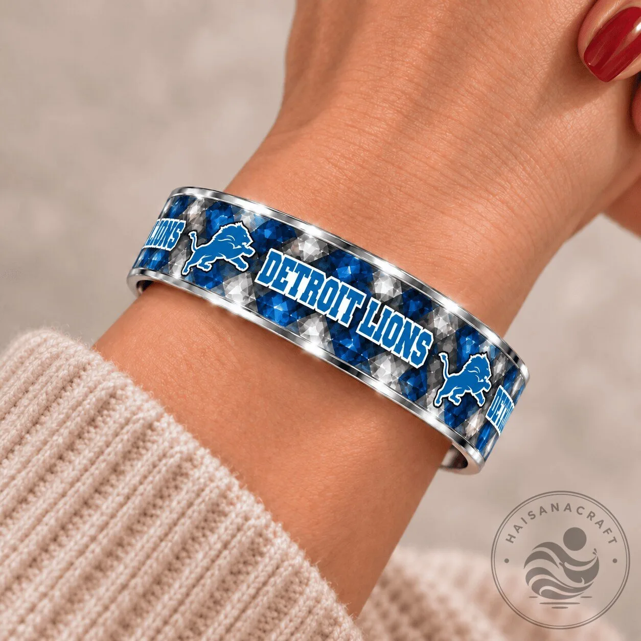Detroit Lions NFL Football Team Logo Fan Bracelet 1 Detroit Lions NFL Football Team Logo Fan Bracelet
