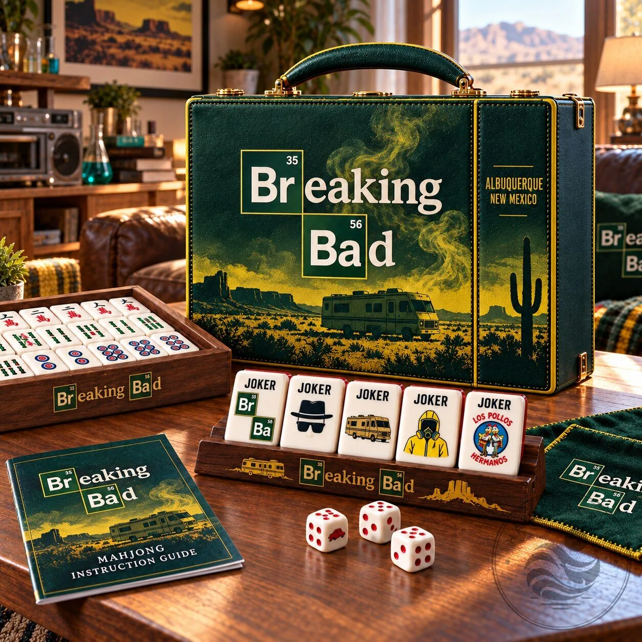 Breaking Bad Mahjong Game Set with Instruction Guide and Dice