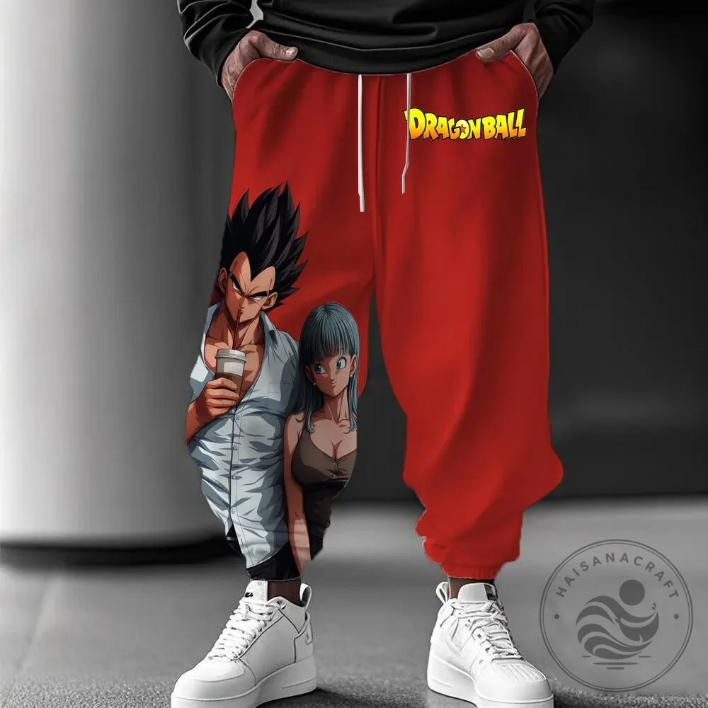 Dragon Ball Z Vegeta and Bulma Anime Graphic Print Casual Jogger Pants 1 Dragon Ball Z Vegeta and Bulma Anime Graphic Print Casual Jogger Pants