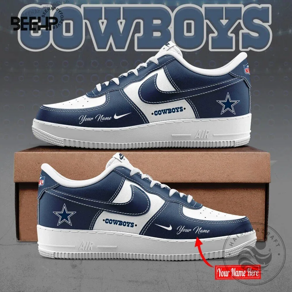 Dallas Cowboys Bold Black and Navy Limited Edition Custom Sneakers