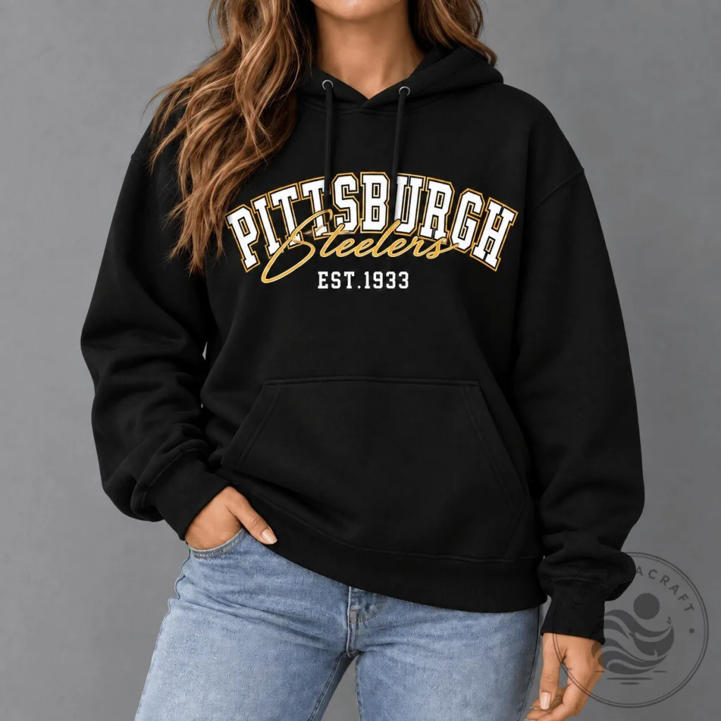 Pittsburgh Steelers Established 1933 Arch Logo Black Hoodie Pittsburgh Steelers Established 1933 Arch Logo Black Hoodie