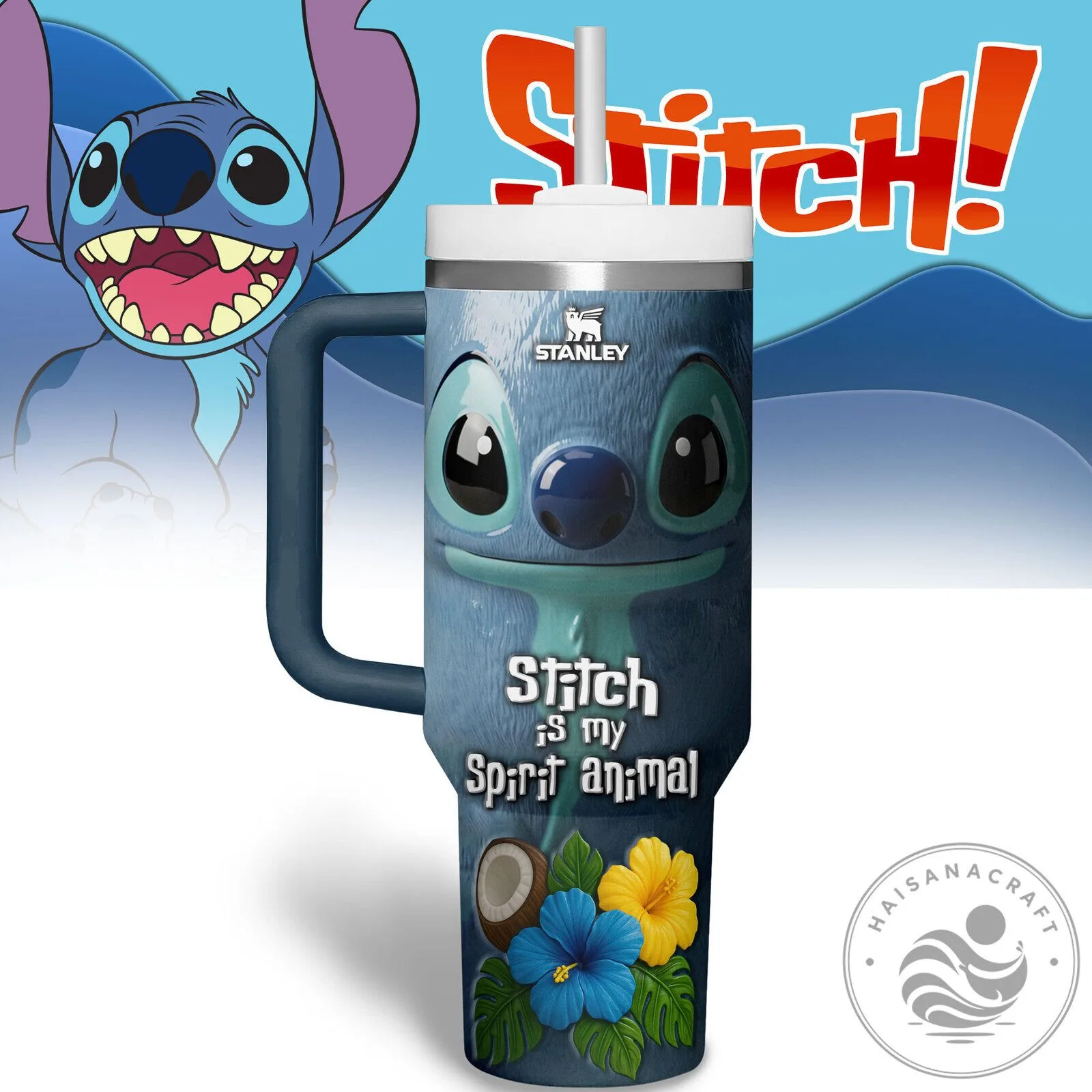 Stitch Is My Spirit Animal Stanley 40oz Tumbler With Handle