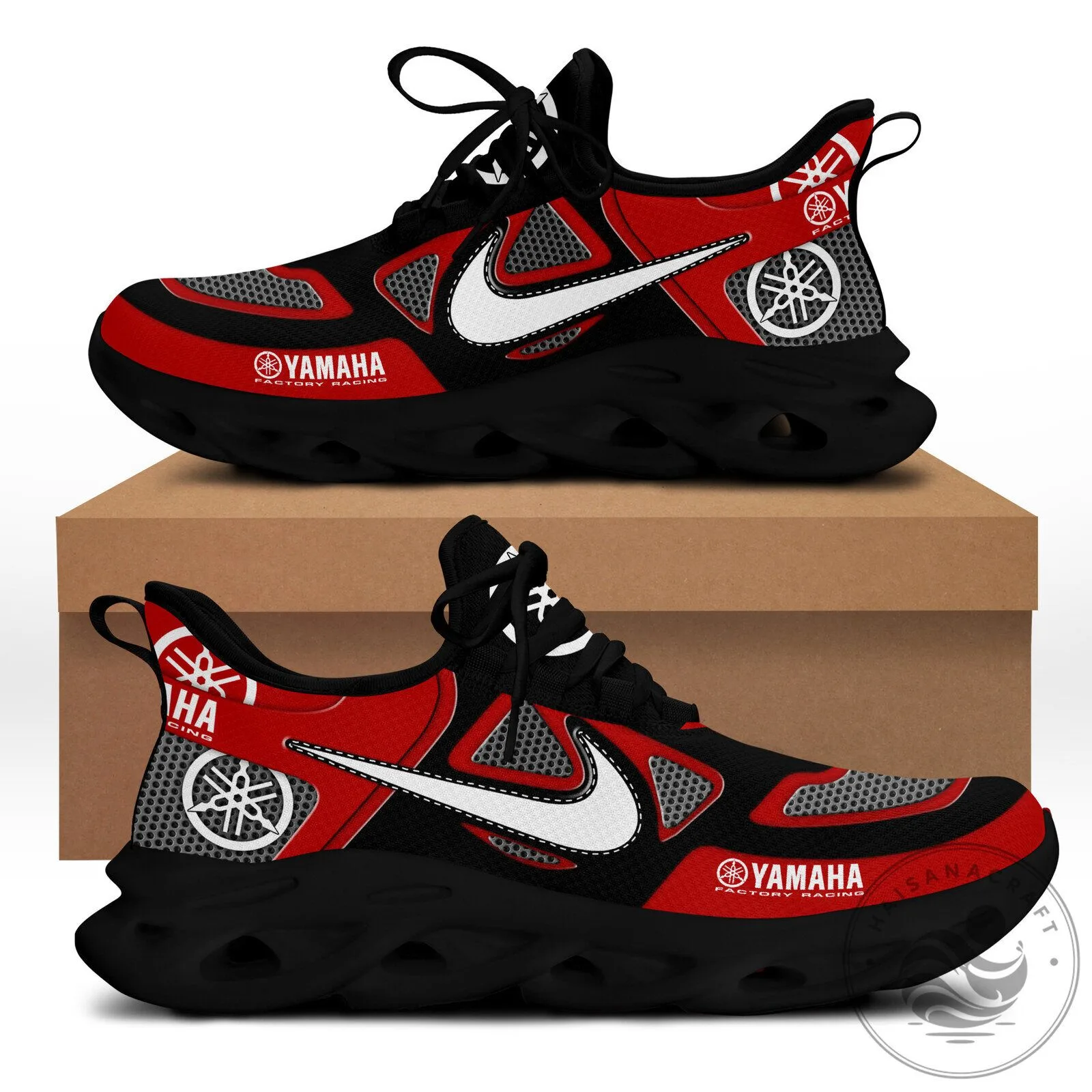 Yamaha Factory Racing Team Red and Black Running Shoes